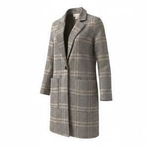 Philosophy Anthropologie Blazer Coat Jacket XS Houndstooth Plaid Longline Tan